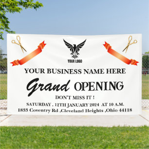Custom Business Logo Store Shop Grand Opening  Banner