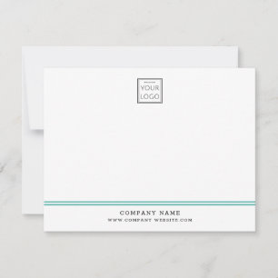 Custom Business Logo Teal Line Company Name Card