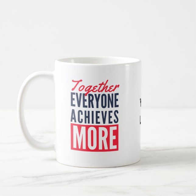 Custom Business Logo Teamwork Motivational Office Coffee Mug (Left)