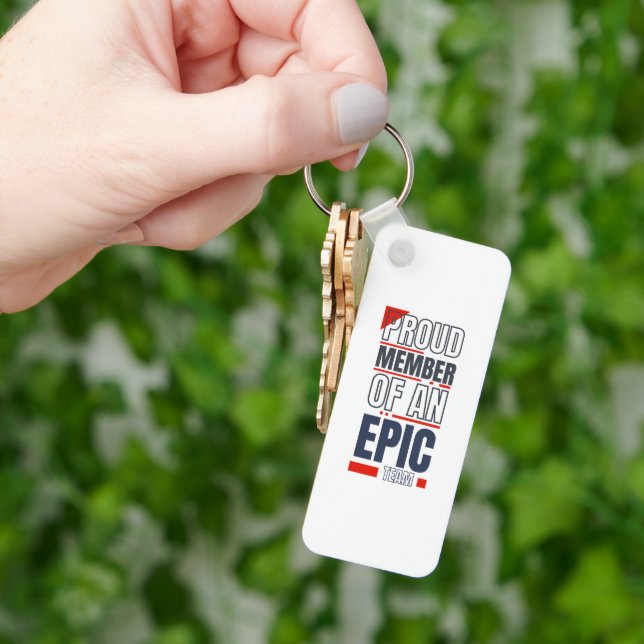 Custom Business Logo Teamwork Motivational Office  Key Ring (Hand)