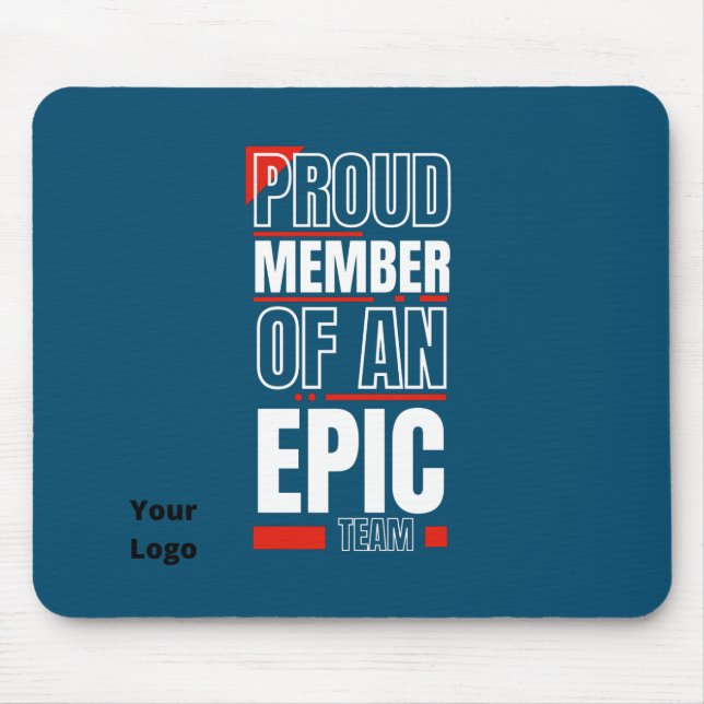 Custom Business Logo Teamwork Motivational Office Mouse Mat (Front)