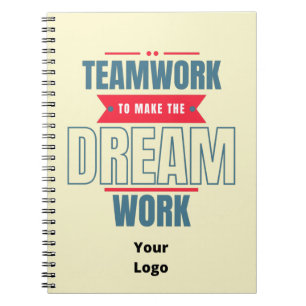Custom Business Logo Teamwork Motivational Office Notebook
