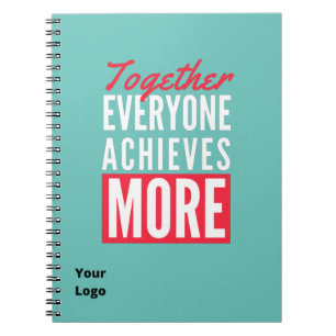 Custom Business Logo Teamwork Motivational Office Notebook