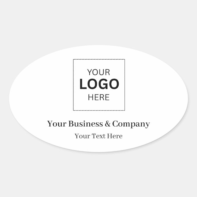 Custom Business Logo Template Oval Sticker (Front)