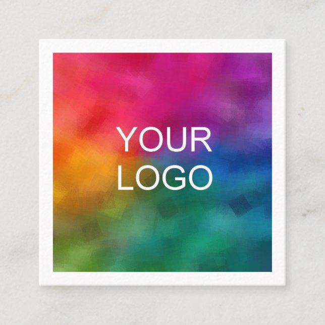 Custom Business Logo Template Professional Modern Square Business Card (Front)