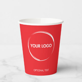 Custom Business Logo Template Red Paper Cups