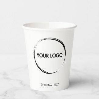Custom Business Logo Template White Paper Cups