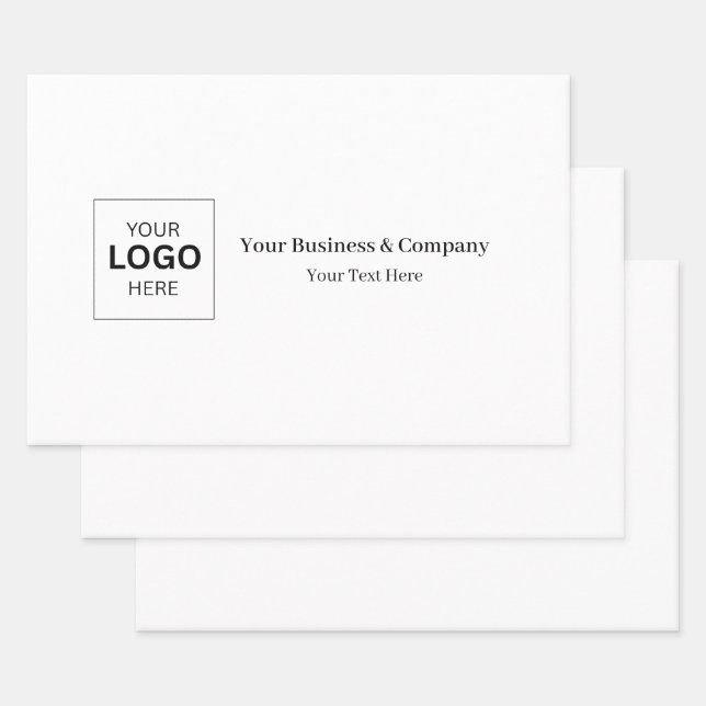 Custom Business Logo Template Wrapping Paper Sheet (Set)