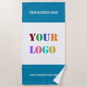 Custom Business Logo Text Beach Towel - Your Colou