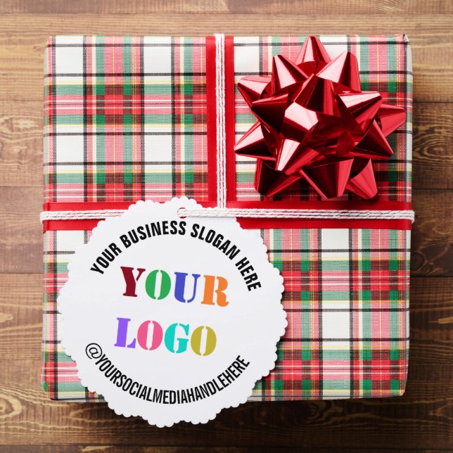 Custom Business Logo Text Christmas Ornament Card (Insitu (Gift))