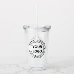 Custom Business Logo Text Company Acrylic Tumbler