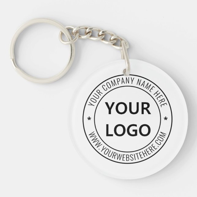 Custom Business Logo Text Company Gift Keychain (Front)