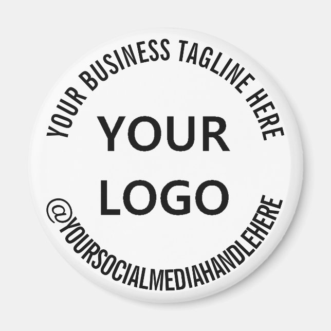 Custom Business Logo Text Company Gift Magnet (Front)