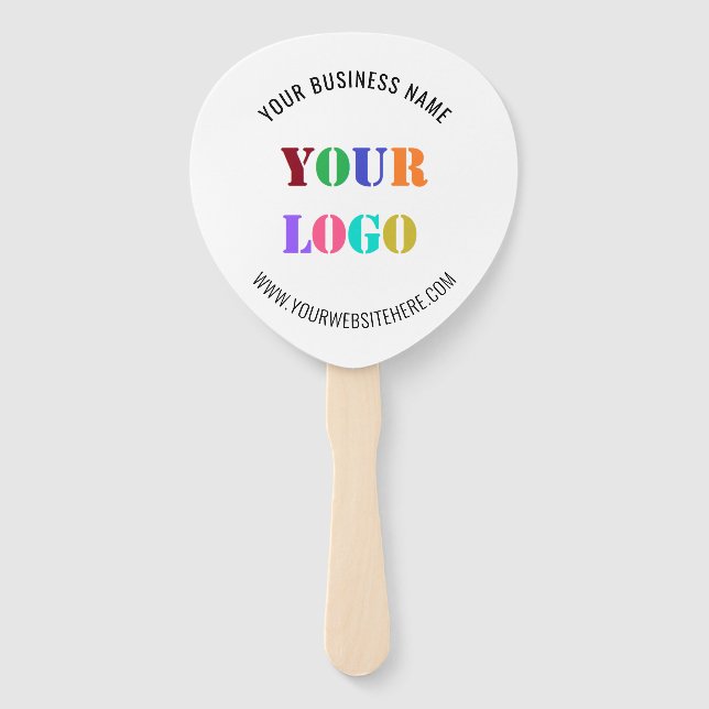 Custom Business Logo Text Company Hand Fan (Back)