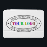 Custom Business Logo Text Company iPad Air Cover<br><div class="desc">Custom Font and Colours - iPad Covers with with Business Logo Company Stamp - Personalised Website - Text Promotional Professional Customisable Stamp iPad Cases Gift - Add Your Logo - Image / Name - Company / Website - Information - Resize and move or remove and add elements / text with...</div>