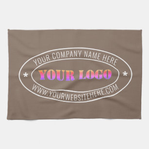 Custom Business Logo Text Company Kitchen Towel