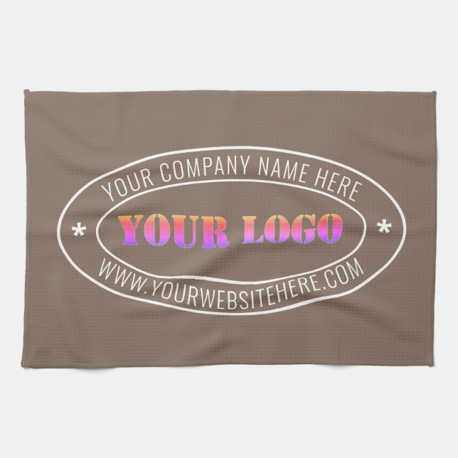 Custom Business Logo Text Company Kitchen Towel (Horizontal)
