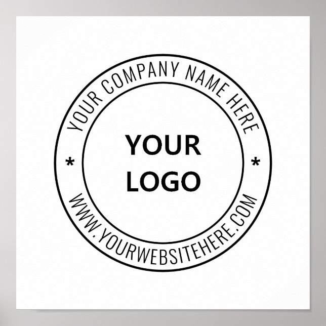 Custom Business Logo Text Company Poster Stamp (Front)