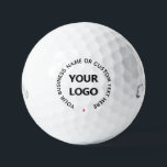 Custom Business Logo Text Company Stamp Golf Balls<br><div class="desc">Custom Colours and Fonts - Design Your Own Personalised Golf Balls Stamp Example with Your Company Logo Name Text - Contact Information Professional Design Branded Promotional Business Stamps Golf Balls / Gifts - Add Your Logo - Image or Photo - QR Code / Name - Company / Phone - Contact...</div>
