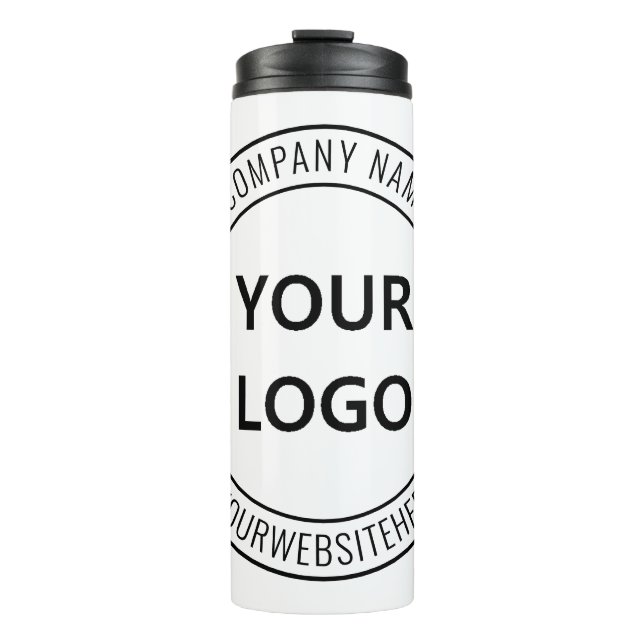 Custom Business Logo Text Company Thermal Tumbler (Front)