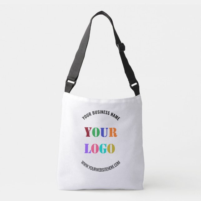 Custom Business Logo Text Crossbody Bag Template (Front)