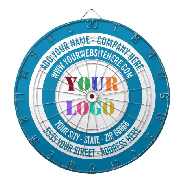 Custom Business Logo Text Dart Board Choose Colour (Front)