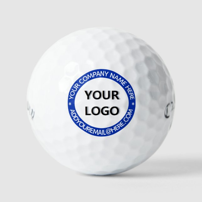 Custom Business Logo Text Golf Balls - Your Colour (Front)
