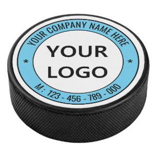 Custom Business Logo Text Hockey Puck Choose Colou