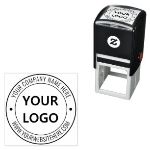 Custom Business Logo Text Info Self-inking Stamp
