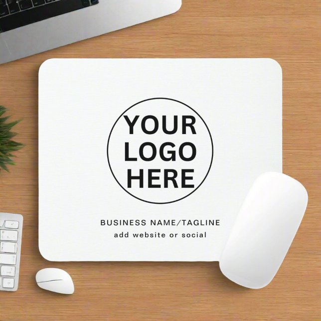 Custom Business Logo & Text l Black & White Promo Mouse Mat (Creator Uploaded)