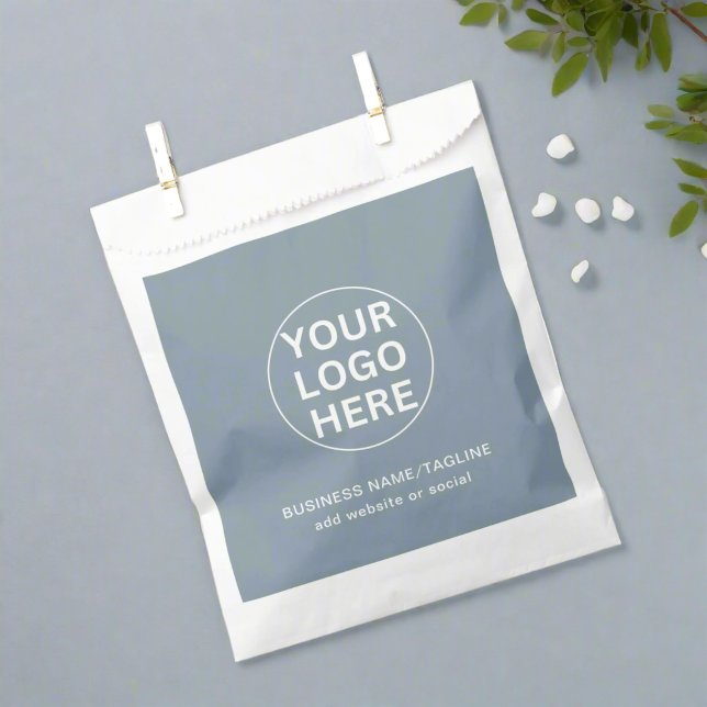 Custom Business Logo & Text l Dusty Blue Brand Favour Bags (Creator Uploaded)