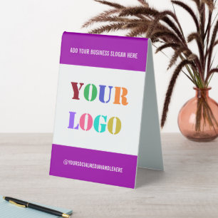 Custom Business Logo Text Name Table Tent Sign