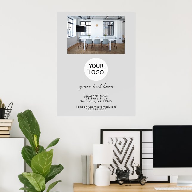 Custom Business Logo & Text Office Poster (Home Office)