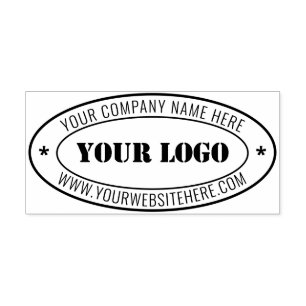 Custom Business Logo Text Oval Self-inking Stamp