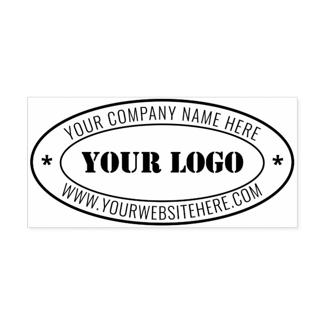 Custom Business Logo Text Oval Self-inking Stamp (Design)