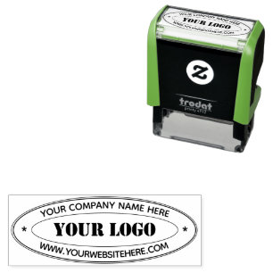 Custom Business Logo Text Oval Self-inking Stamp
