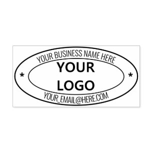 Custom Business Logo Text Oval Self-inking Stamp