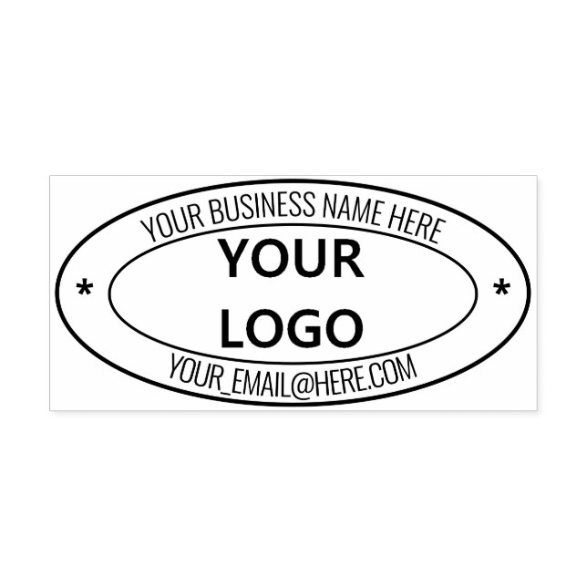 Custom Business Logo Text Oval Self-inking Stamp (Design)