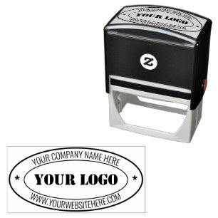 Custom Business Logo Text Oval Self-inking Stamp