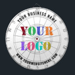 Custom Business Logo Text Personalised  Dart Board<br><div class="desc">Custom Colours and Font - Dart Board with Your Company Logo and Text Promotional Business Personalised Dartboards - Add Your Logo / Image or QR Code - Photo and Text / Information - Resize and move elements with customisation tool. Choose / add your favourite background and text colours / font...</div>