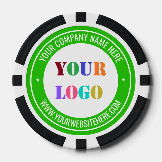 Custom Business Logo Text Poker Chips Your Colours (Front)