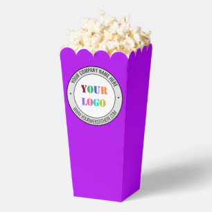 Custom Business Logo Text Popcorn Box Your Colours