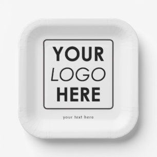 Custom Business Logo & Text Professional Paper Plate