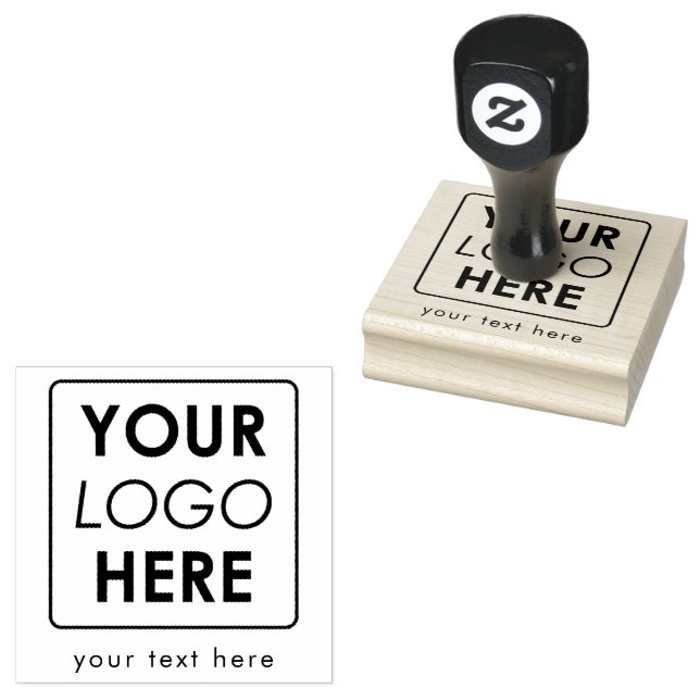 Custom Business Logo & Text Professional Rubber Stamp (Stamped)