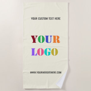 Custom Business Logo Text Promotional Beach Towel