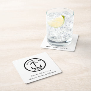 Custom Business Logo Text Promotional Professional Square Paper Coaster