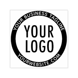 Custom Business Logo & Text Round Company Self-inking Stamp