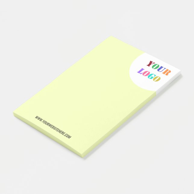 Custom Business Logo Text Sticky Notes Your Colour (Angled)