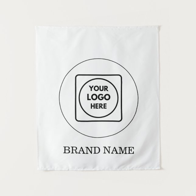 Custom Business Logo Text Wall Branding Template Tapestry (Front)