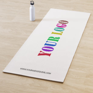 Custom Business Logo Text Yoga Mat - Choose Colour